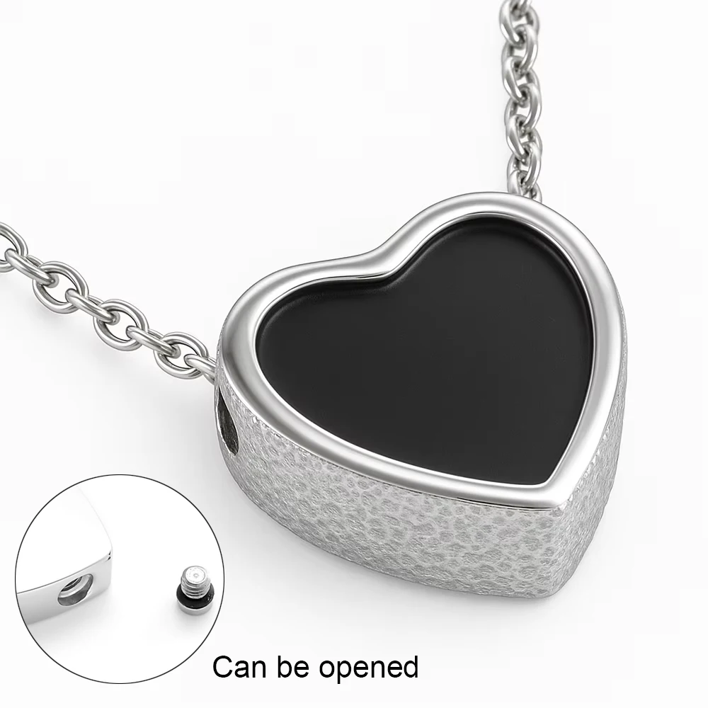 Heart Rose Gold Cremation Urn Necklace for Ashes for Women Men Cremation Locket Jewelry with Keepsake Urn Memorial Ash Jewelry