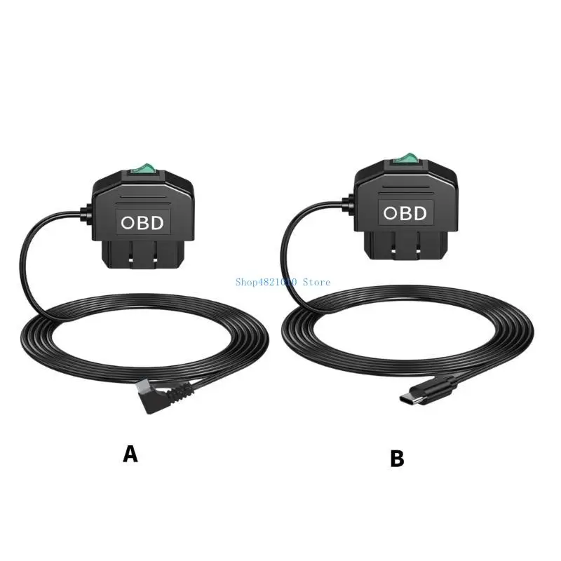T3LF High Efficiency OBD Dashboard Camera  Power Cable with 12V to 24V Conversion & Safety Features Intelligent OBD Camera Cable