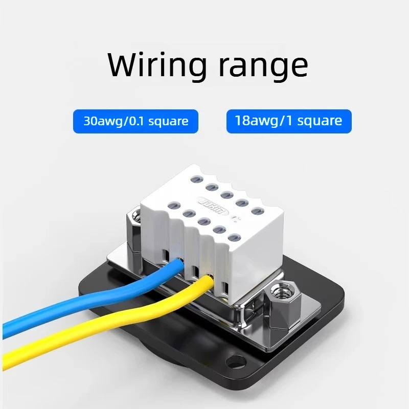 1PCS  DB9 Serial Port Connector D-Type 9-Pin Module Female to Male RS232 Solderless Plug Computer Network Hardware Panel Socket