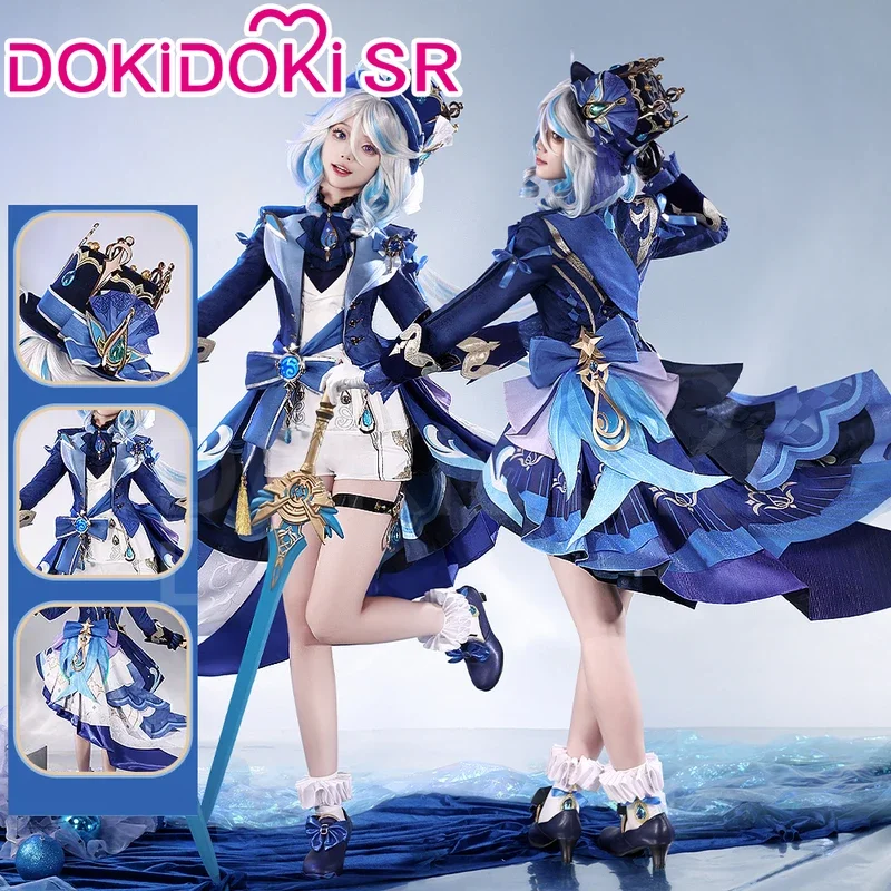 IN STOCK Furina Splash Art Focalors Cosplay Costume Game Genshin Impact 【S-2XL】DokiDoki-SR Cosplay Fontaine Focalors Cosplay Hat