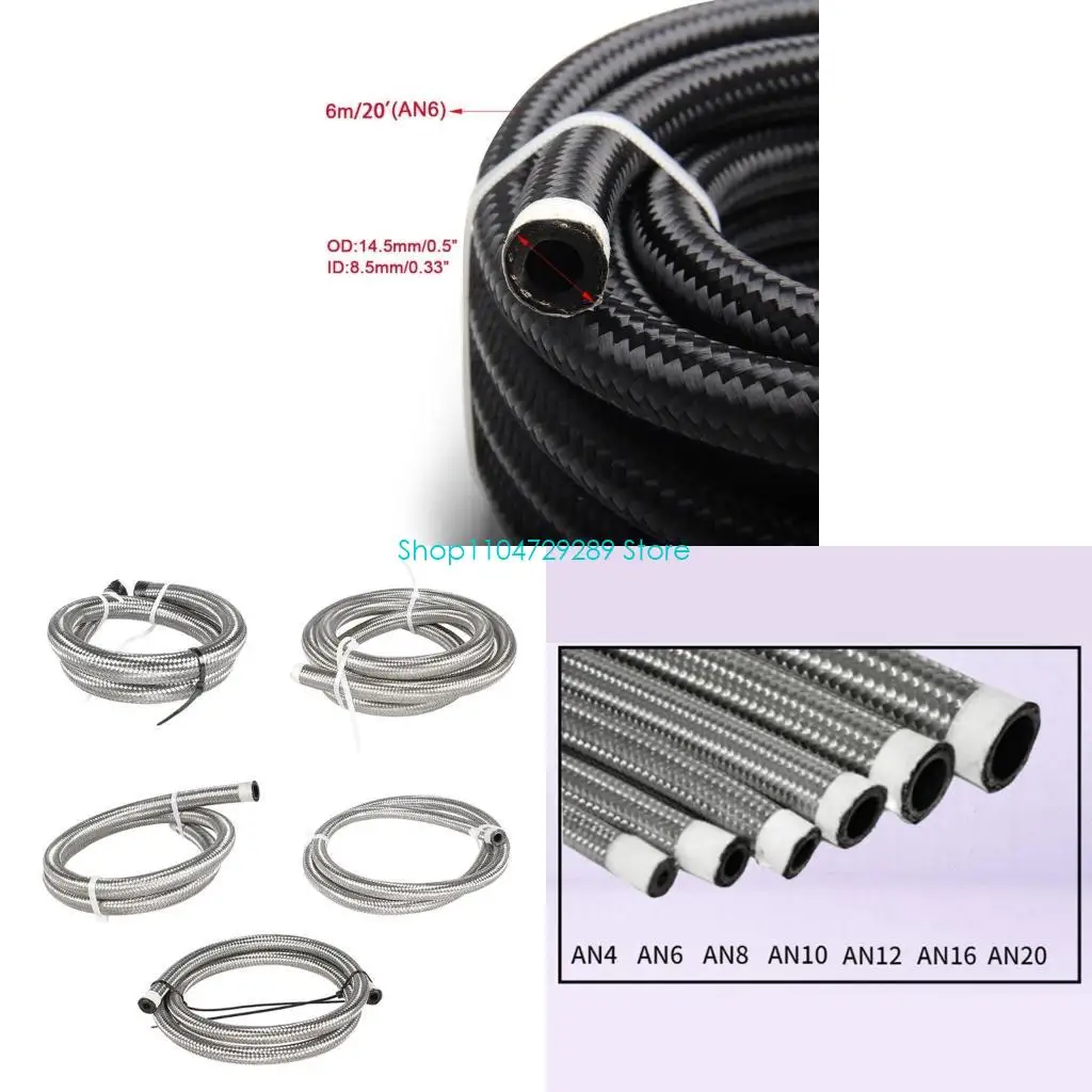 

D8KE AN4 AN6 AN8 AN10 AN12 Hose Oil Gas Cooler Hose Line Pipe Tube Braided Hose