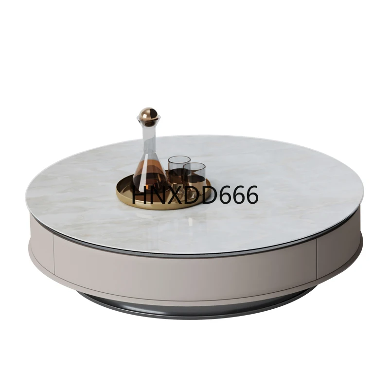 

Итальянский светлый роскошный круглый журнальный столик из натурального мрамора