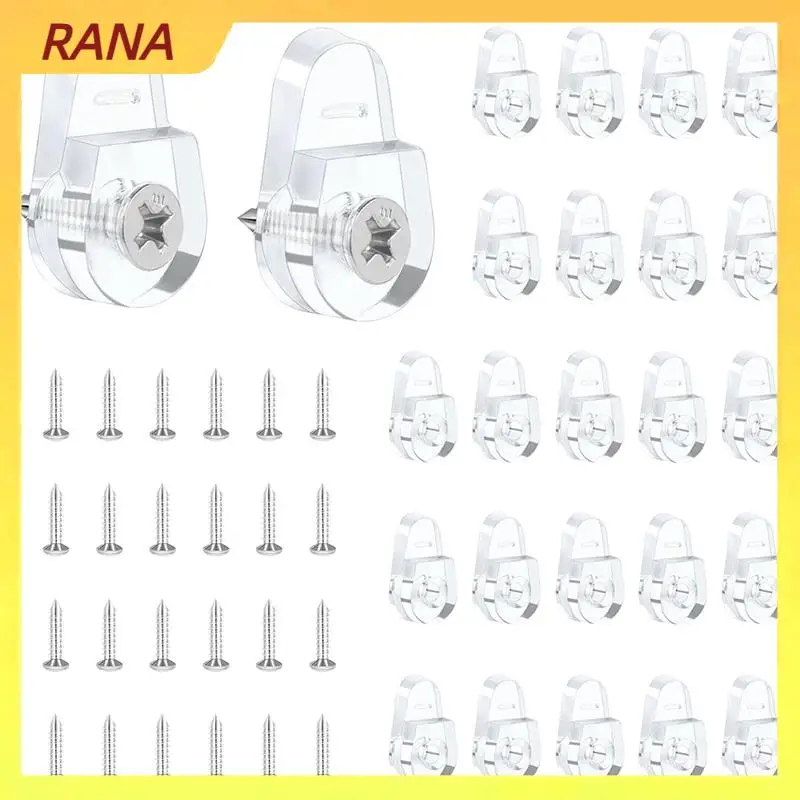 Kit de clipes de montagem de espelho RANA 25 pacotes, cabides de espelho redondos para kit de clipes retentores de vidro de parede clipes de montagem de espelho transparente