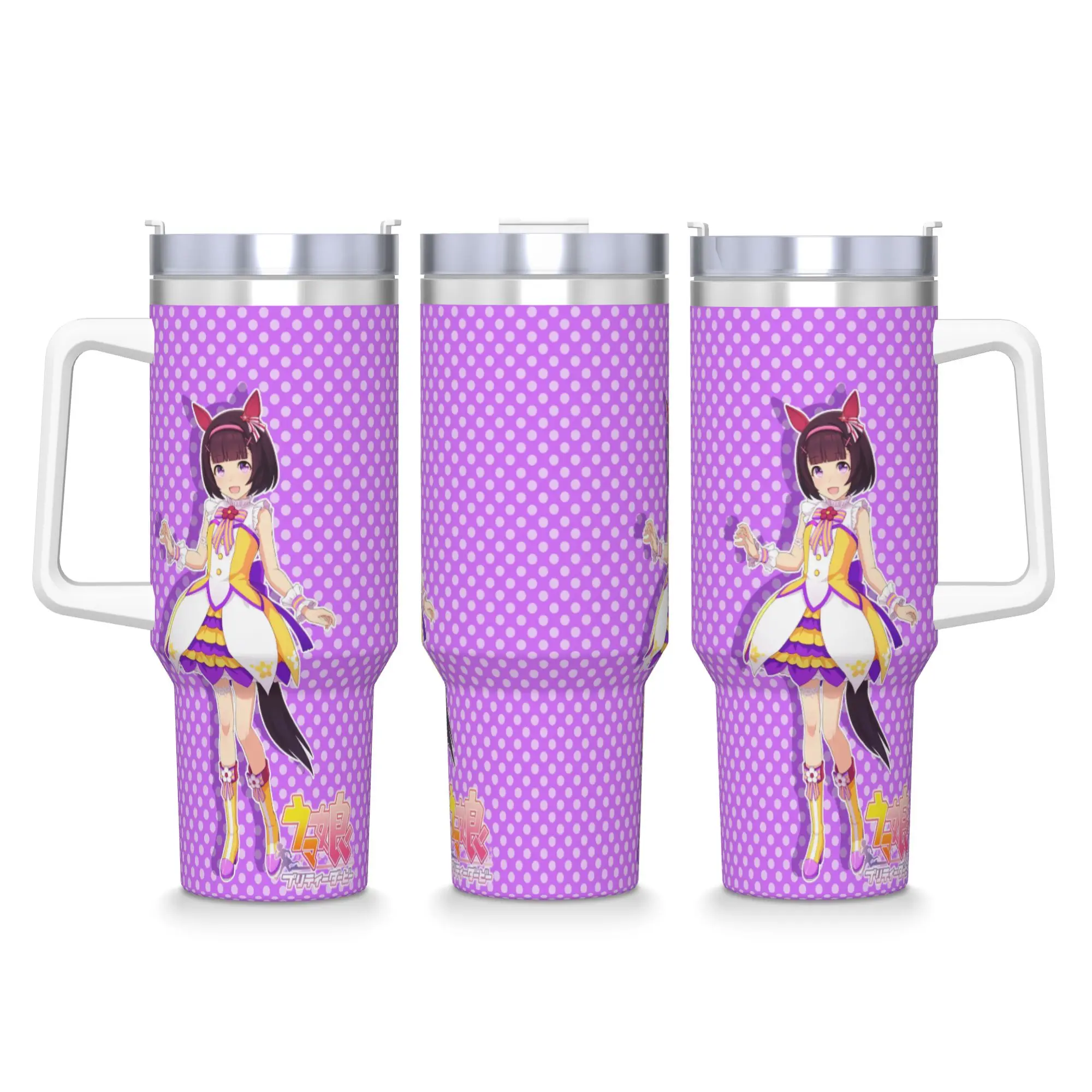 Nishino Flower UmaMusume Pretty Derby Tumbler  Hot Drinks Water Bottle Leakproof Stainless Steel Coffee Mug DIY Travel Car Mugs