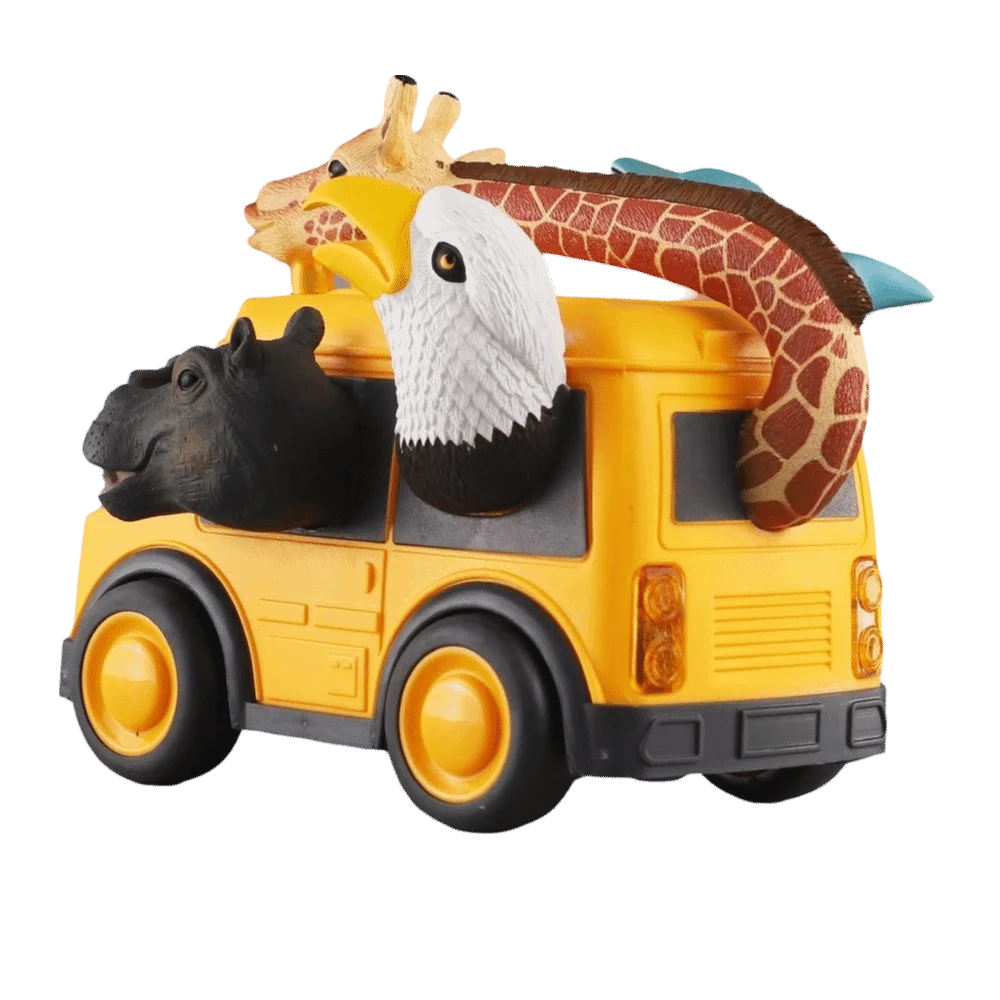 Dinosaur Theme Toy Car Model Animal Theme Ocean Theme Educational Toys Sound Effects Light Effects Inertia School Bus Kids Gifts