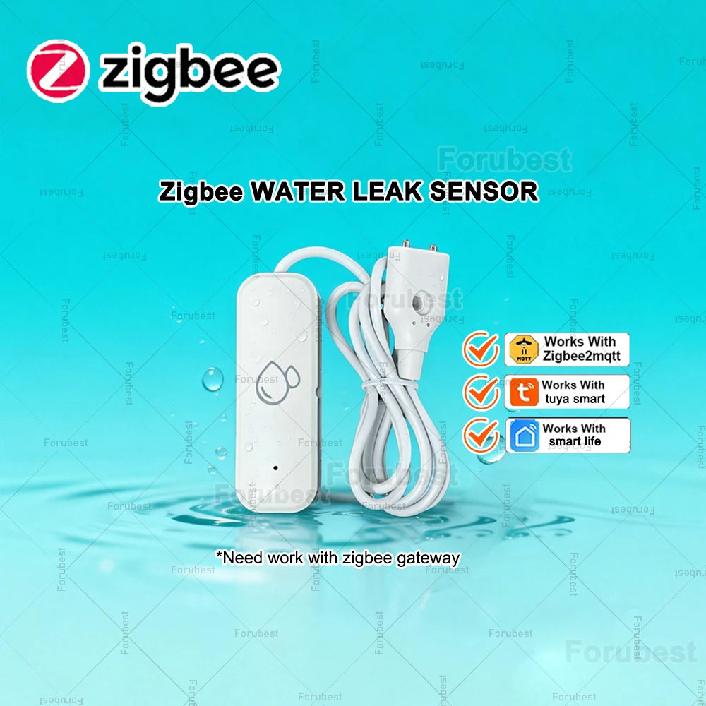 ZigBee Smart Water Sensor Leak Detector Flood Water Leakage Alarm Smart Life Control Work With Zigbee Gateway Z2M Home Assistant