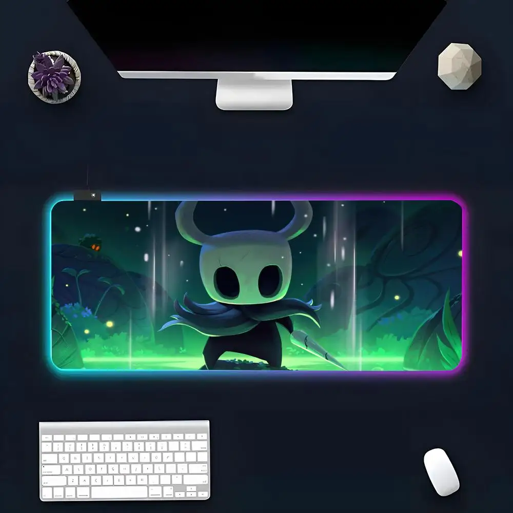 Luxury Game H-Hollow K-Knight MINISO Mouse Pad RGB Glow Personality Picture Custom PC Table Mat Carpet Mat Game Player Dedicated