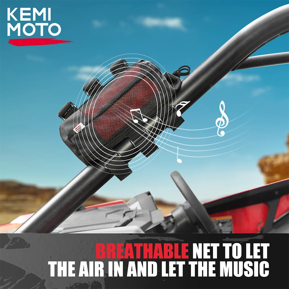 

KEMiMOTO Portable Speaker Holder Fits 0.875-1" + 1.5-2" Roll Cage For UTV Jeep Scooter Bicycles Compatible with Polaris