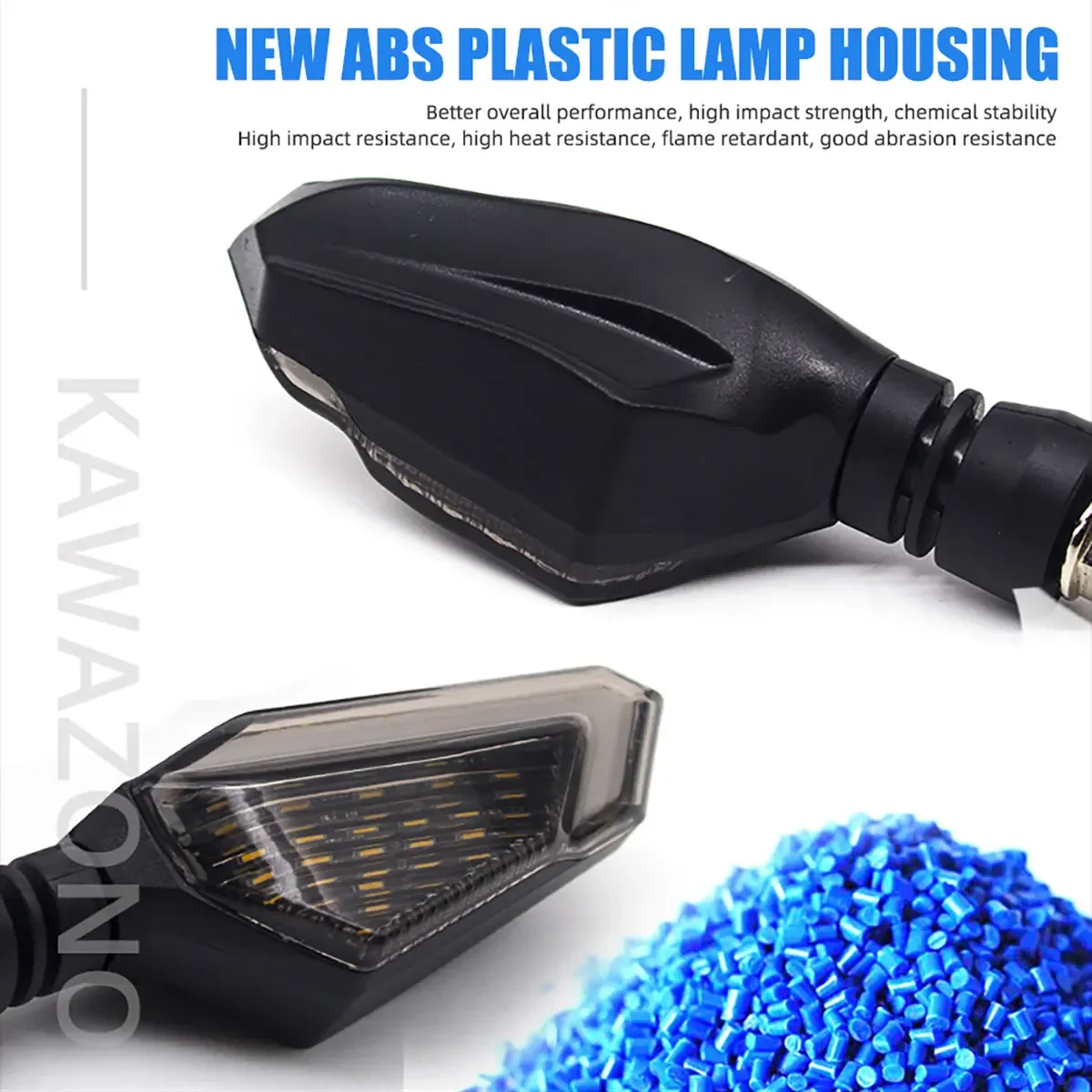1Pair Motorcycle LED Turn Signal Light L Shaped DRL Driving Light Red Yellow Dual Color Indicator Lamp Universal 12v No Flash