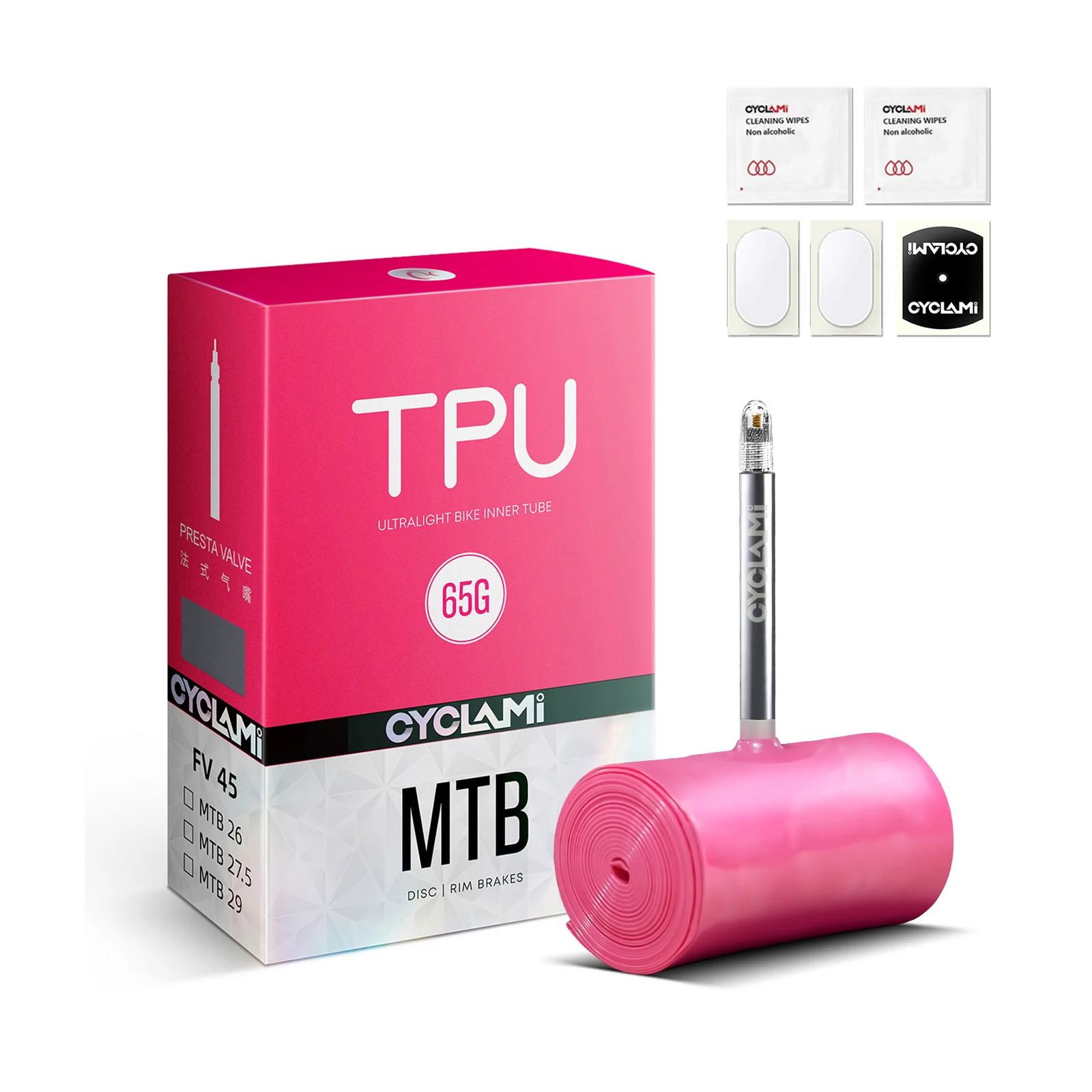 AliExpress CYCLAMI Ultralight Bike Inner Tube MTB 26 27.5 29 Inche Mountain Bicycle TPU Material Tire 45mm French Presta Valve Super Light