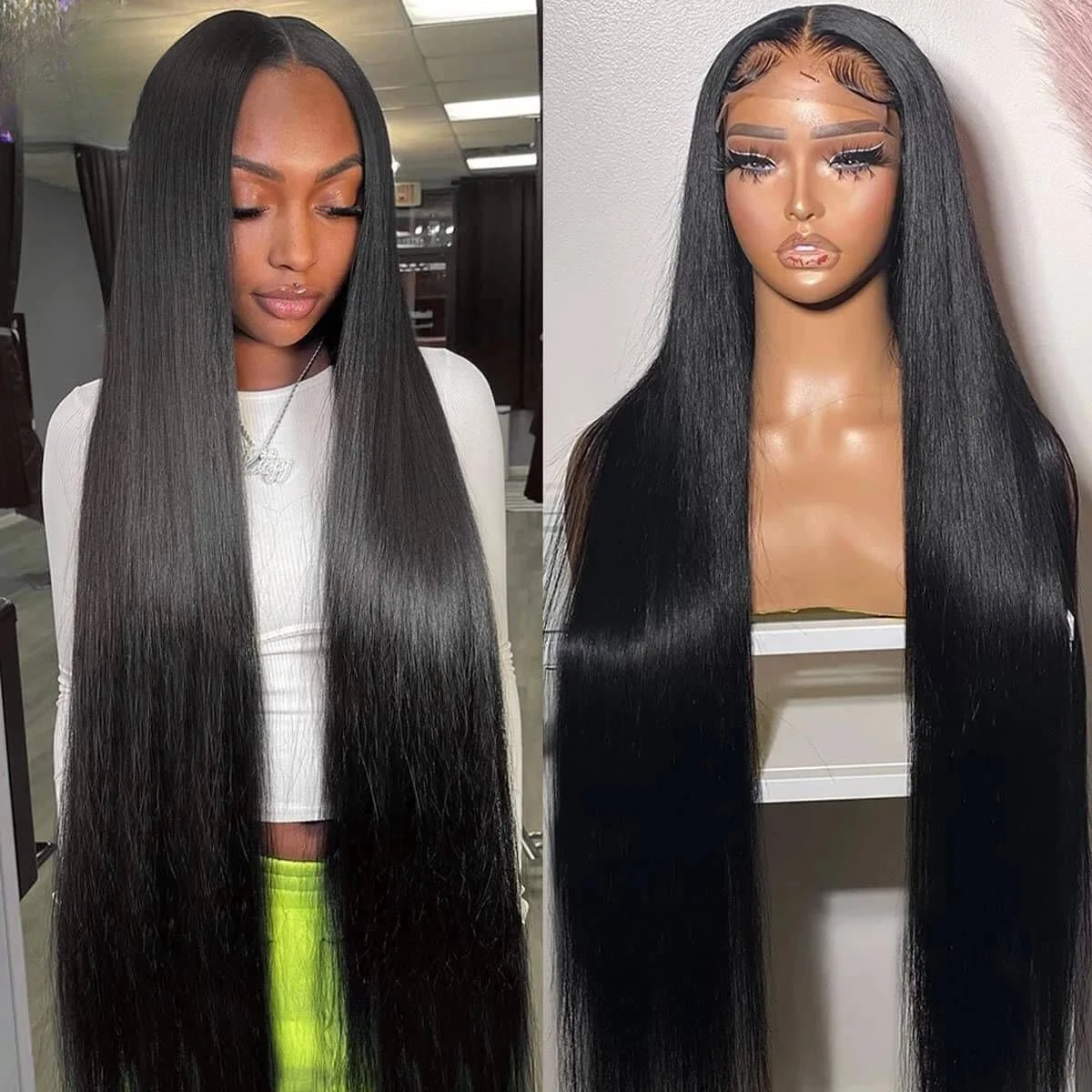 Rosabeauty 13X4 13x6 Straight Hair 8 30 40 Inch Lace Front Wig Human Hair Frontal 5X5 Glueless Ready to Wear Wigs 250% For Women