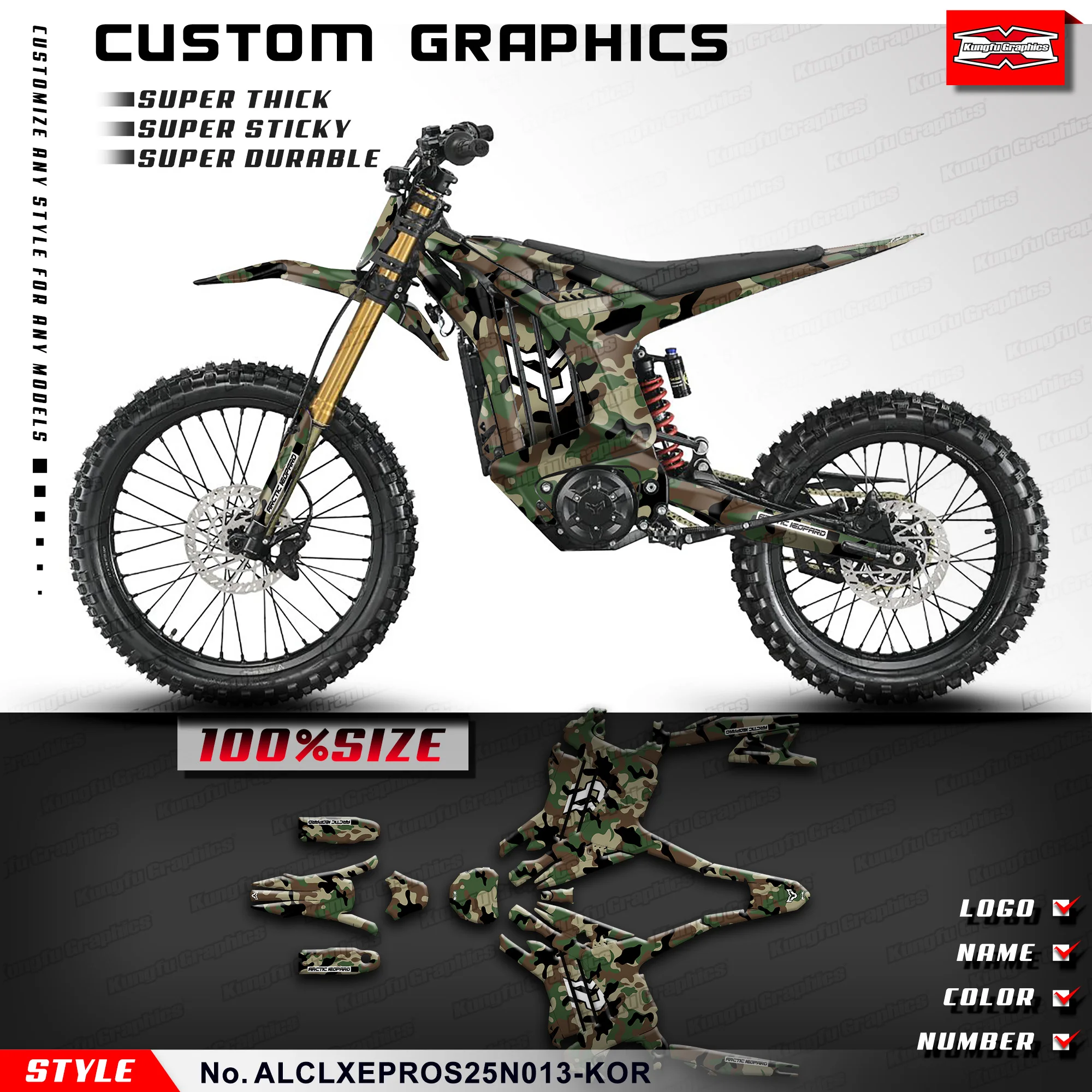 

KUNGFU GRAPHICS Stickers Set Motorcycle Decals for Arctic Leopard Clouded Leopard XE PRO / XE PRO S, ALCLXEPROS25N013-KOR