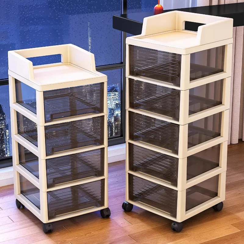 Mobile Rolling Drawer Storage Cabinet Living Room Dresser Organizer Multi Tier Snack Storage Locker Home Furniture Cabinet