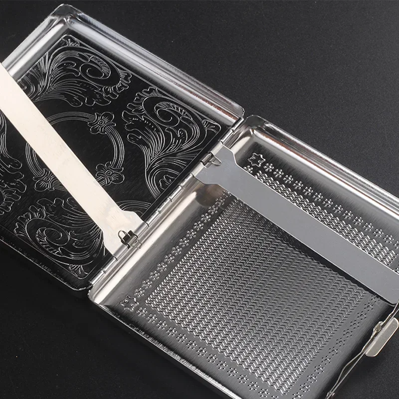 20PCS Metal Cigarette box stainless steel Embossed Portable Cigarette case personalized fashionable storage box Smoking Tool