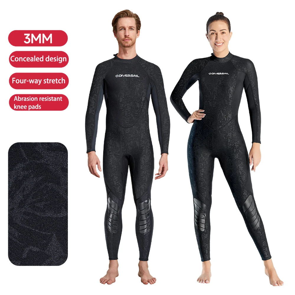 

Wetsuit Men Women 3mm Neoprene Full Body UV Protection One Piece Back Zipper Scuba Diving Suits for Scuba Surf Snorkeling