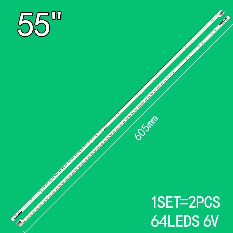 

2PCS 64LEDs 6V 605mm For 55" TV SONY KDL-55W802A KDL-55W800A KDL-55W805A 6922L-0066A NLAC40225L NLAC40225R LC550EUF FF P2