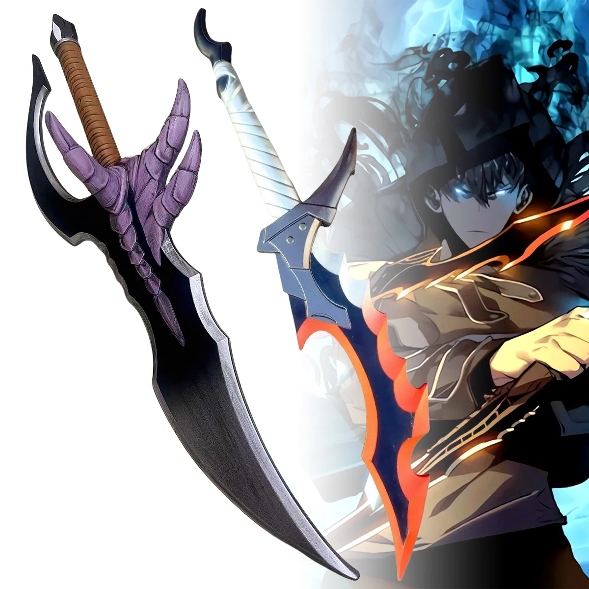 

PU Xiaoyu Cheng Katana Sword Аниме Solo Leveling Косплей Опора Кинджал Ninja Knife Blade Настоящая японская игрушка Katana Samurai Sabre