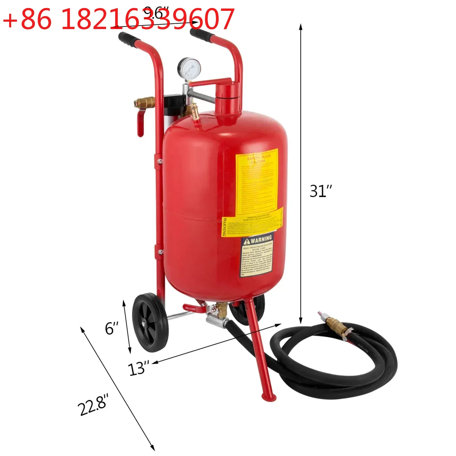 40L 10Gal Sandblaster Heavy Duty Steel Abrasive Air Sand Blaster Mobile Rust Remove Surface Cleaning Recondition Machine