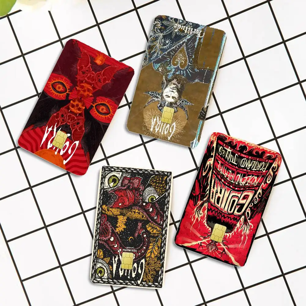 ملصقات جلدية لبطاقة الائتمان من Gojira Band لبطاقة نقل البنك VISA ملصق مضاد للماء هدية نسائية مضادة للخدش