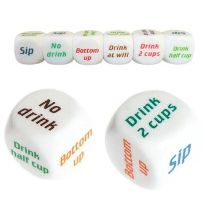 New Funny Drinking Sip Dice Roll Decider Die Game Party Bar Club Pub Gift Toy Accessory Supply