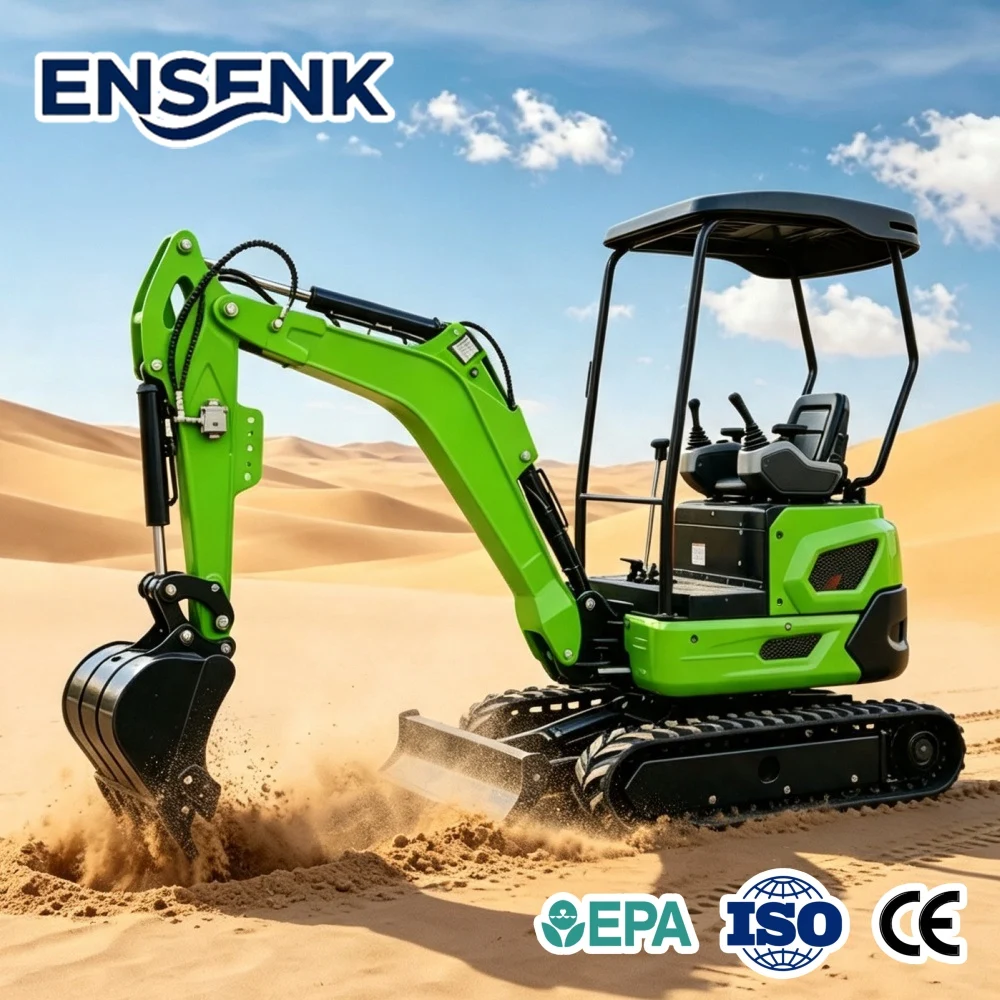 Mini Excavator 1.0Ton With 4x4 Traktorek Tracks And Attachments For Construction Home Hoflader Escavatori Digger Machine Sale