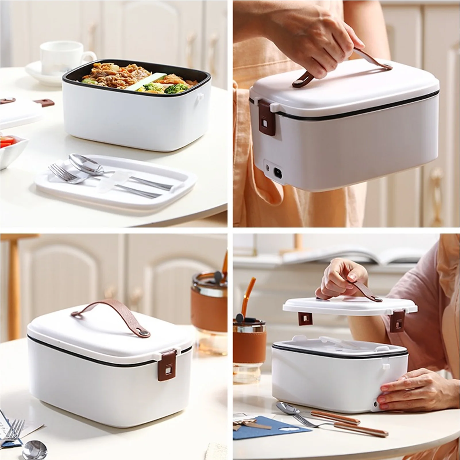 110V/220V/12V 전기 도시락 상자 1.8L 자동차 밥솥 304 스테인레스 스틸 음식 따뜻하게 물 가열 도시락 상자 70 ℃   열 상자