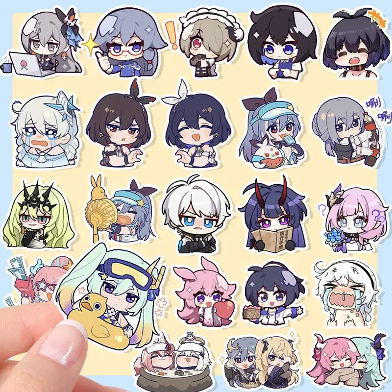 Anime Honkai Impact 3 Sticker Cartoon Stickers Raiden Mei Kiana Kaslana Student Stationery DIY Decorations Kid Q Version Cute