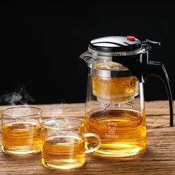 750ml Heat Resistant Glass Teapot Chinese kung fu Tea Set Puer Kettle Coffee Tea Infuser Convenient Office Tea Pot