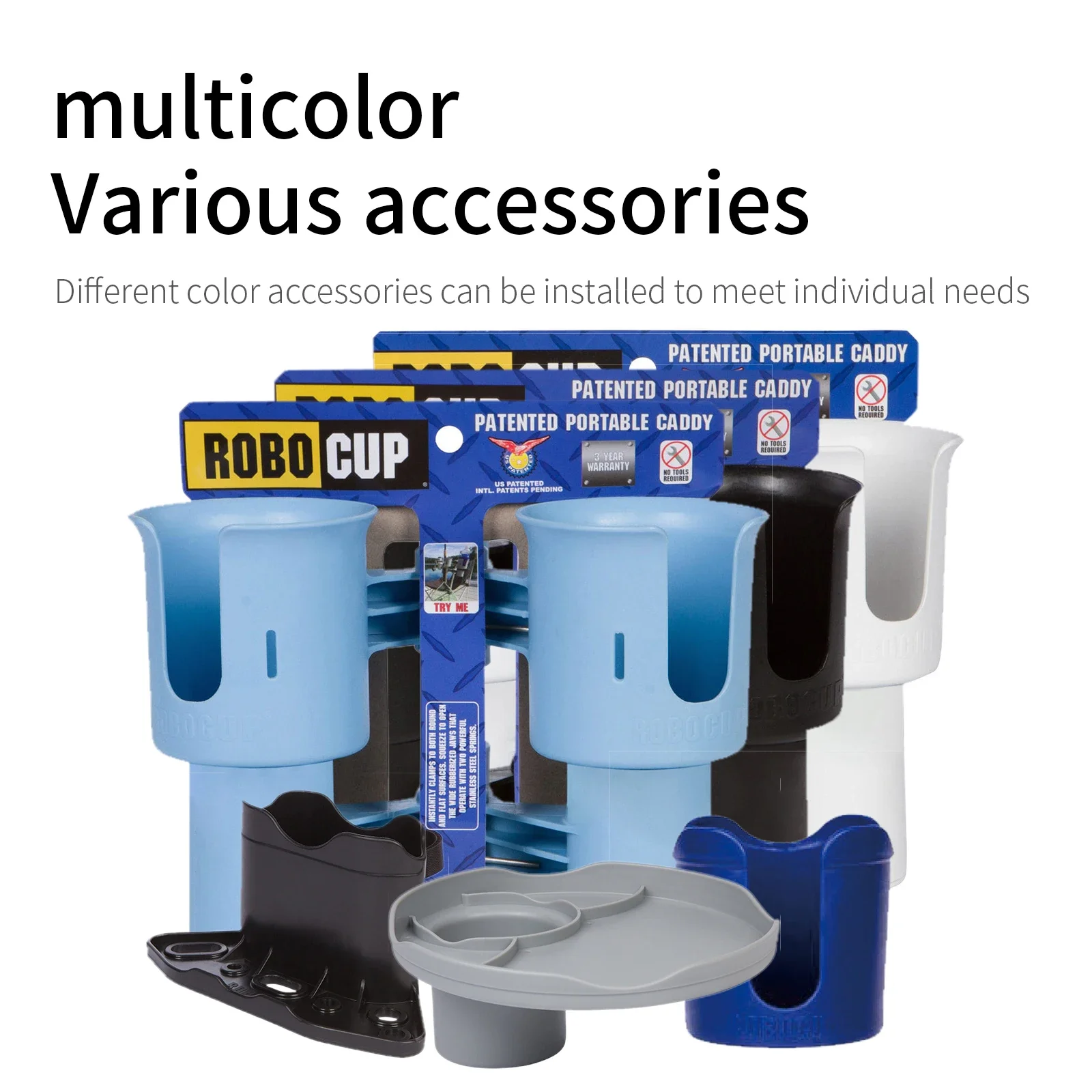 RoboCup Clamp On Cup Holder Caddy CupTray for Photography C-Stand Light Stand Heavy Duty Drink Bottle Mount for Studio Shooting