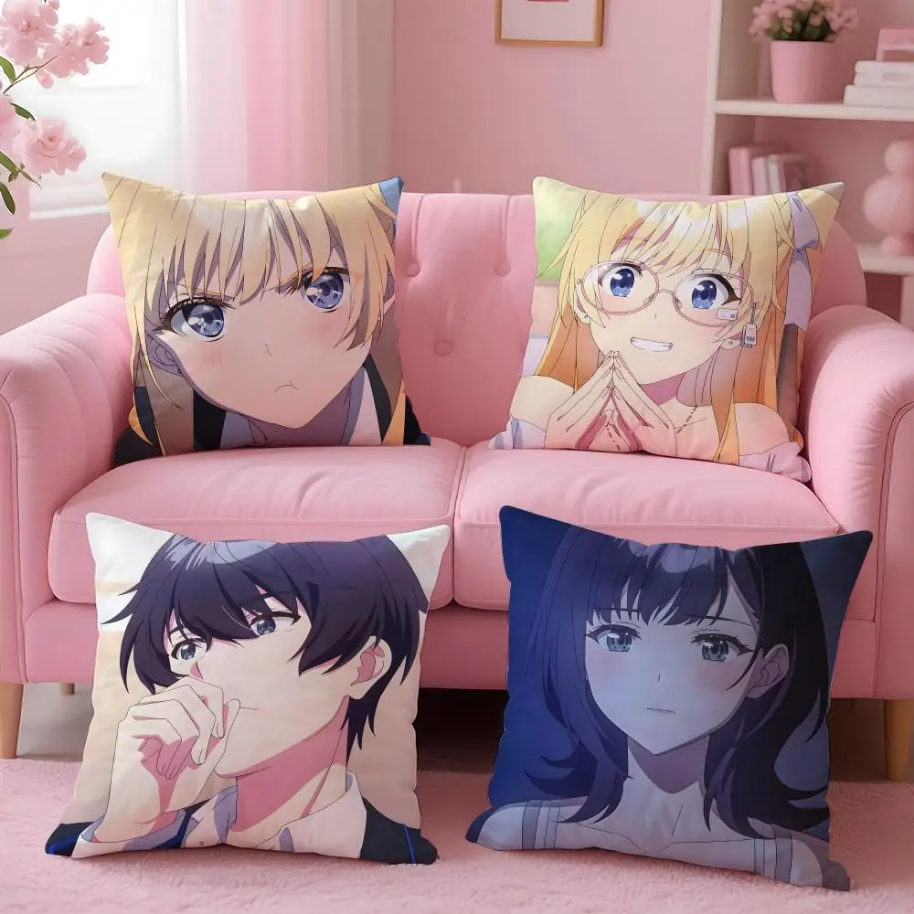 Anime Chitose Is in the Ramune Bottle Cushion Cover Cushion Cover Set 4Pcs 50x50 45x45 40x40 Pillowcase Decorative Sofa Home