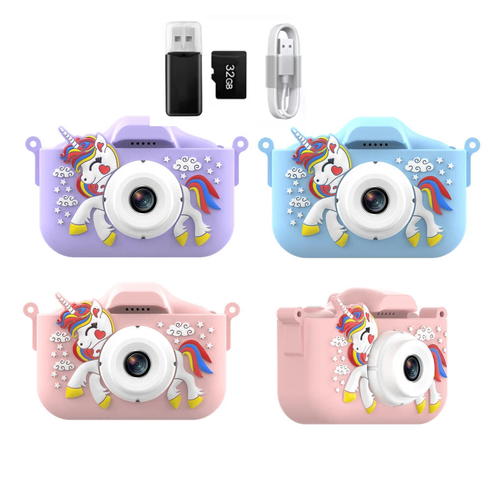 

Cartoon Digital Camera Animal Unicorn 48MP Children Camera Toy Christmas Gift Photography Video Game Dual Camera