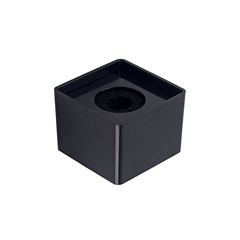 

Black Microphone Square Cube Shaped Interview Station Handheld Logo Flag Professional Tool Lightweight Portable