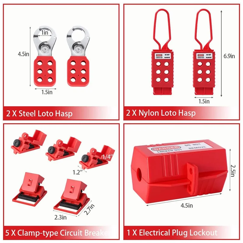

SQPP-Lockout Tagout Kit, электрический комплект Loto с блокировкой автоматического выключателя, блокировочными защелками, многополюсными метками с блокировкой