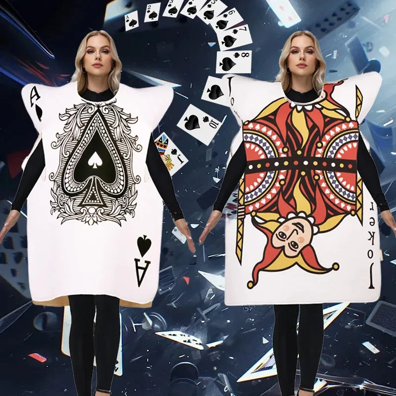 Sky02 Карнавальный костюм покера King Spades A Косплей Наряд Забавная пара Одежда Губка Реквизит для вечеринки Женщина Мужчина Карнавал Пурим Hal88Ji