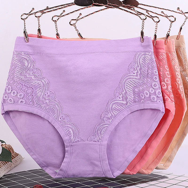 New Women Briefs Cotton Sexy Panty Lace Panties Underwear Plus Size Middle-aged Women Underpants Comfortable Large Size XL-6XL