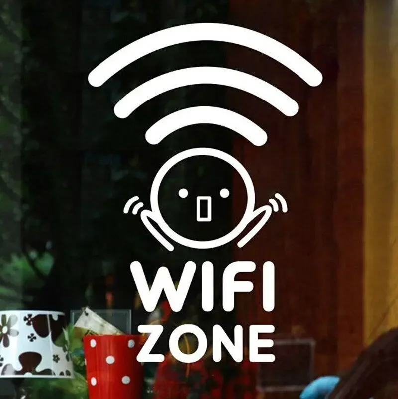 Wifi Zone беспроводной Интернет Кафе Ресторан настенный стикер винил Искусство Съемный постер Muarl украшение для офиса двери LX135
