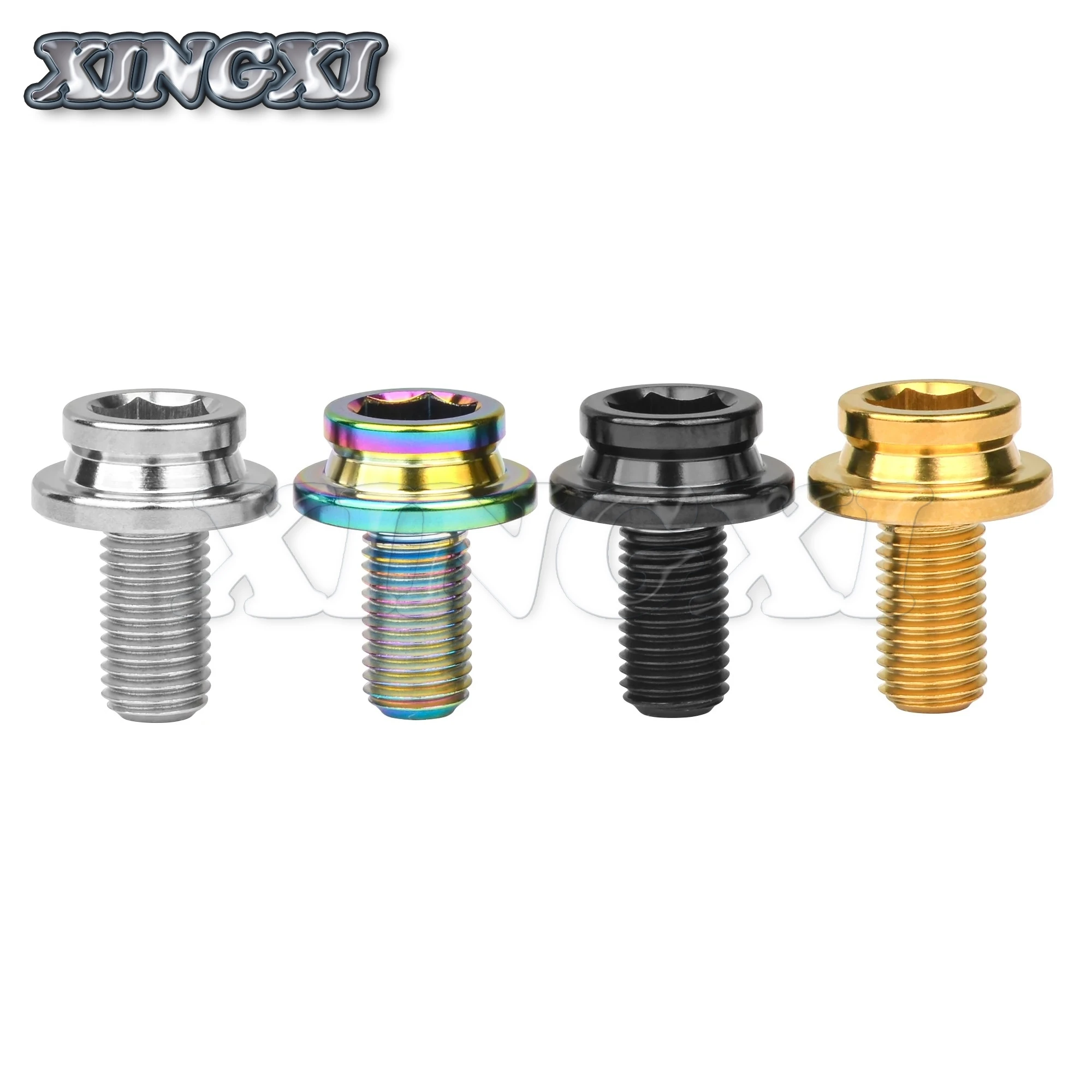 Xingxi-tornillo Extractor de perno de manivela para bicicleta, rueda de cadena de titanio Ti, 2 piezas, M8x15mm