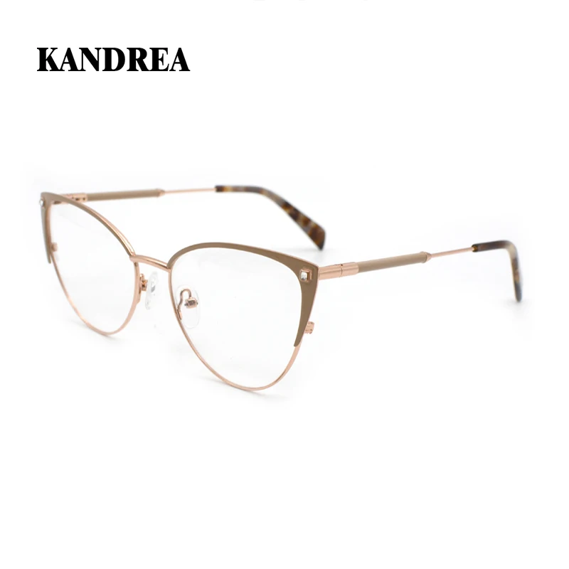 

KANDREA Vintage Metal Glasses Frame Women Brand Designer Female Cat Eye Myopia Prescription Eyeglasses Optical Frames MG3697