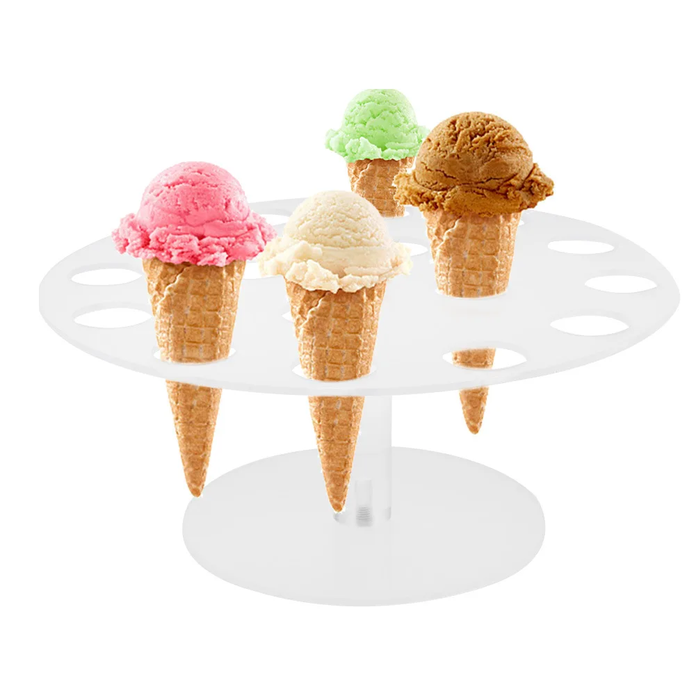 

8/16 Holes Acrylic Ice Cream Stand Cake Cone Stand Holder Wedding Buffet Food & Bar Display Stand Baking Kitchen Tool