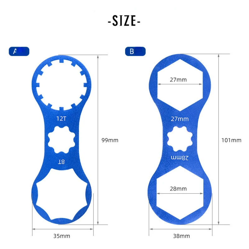 Bicycle Front Fork MTB Bike Fork Shoulder Wrench Repair Tools For XCR XCT XCM RST 8/12T 27/28mm Front Fork Removal Tool