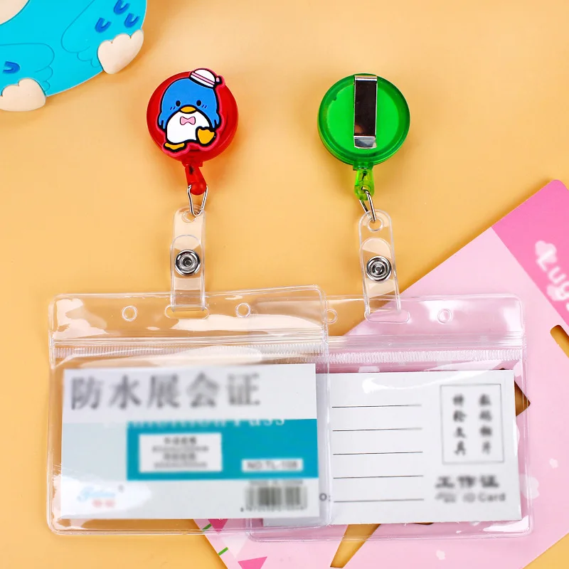 Hello Kitty Melody Kuromi for ID Card Holder Scalable Toggle Clip Employee Card Doctor Nurse Chest Card Student Bus Card Holder