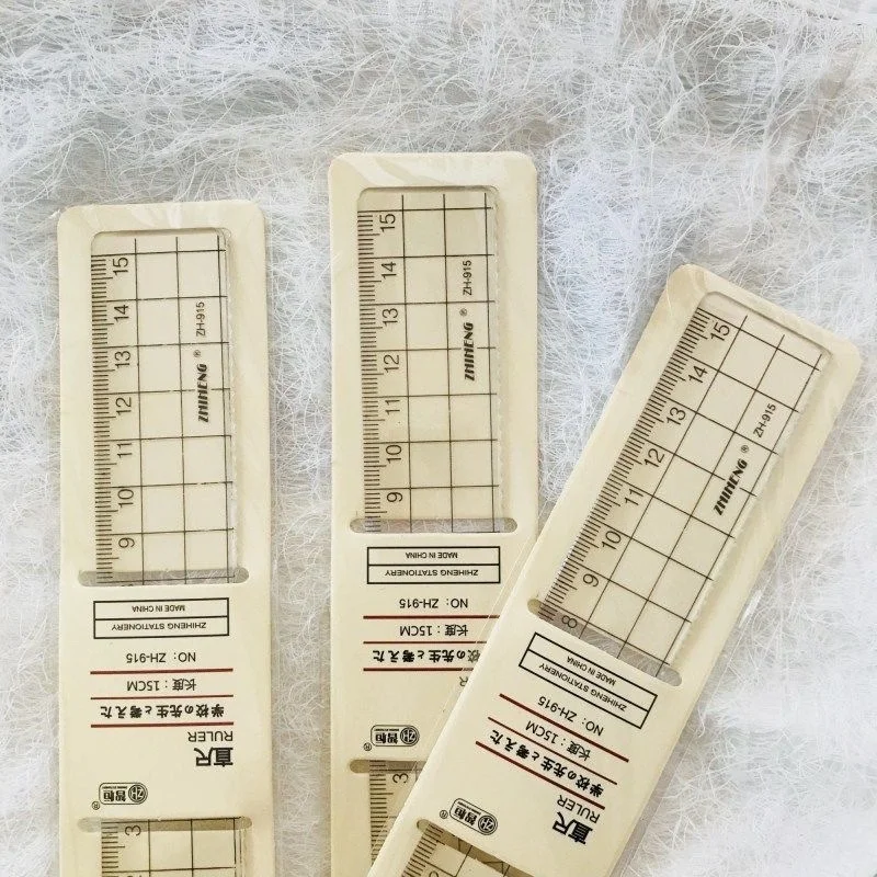 18CM Cartoon Simple Unprinted Straight Edge Transparent Square Acrylic Plastic Student Hand Account Scale Straight Ruler