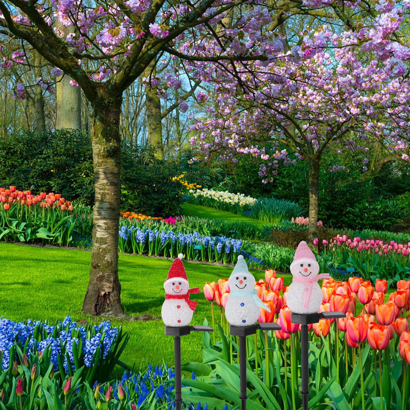 3 قطعة عيد الميلاد ثلج الأرض التوصيل أضواء تعمل بالطاقة الشمسية إضاءة مقاومة للماء الحديقة مصابيح الحديقة في الهواء الطلق مصباح الطاقة الشمسية ثلج ديكور