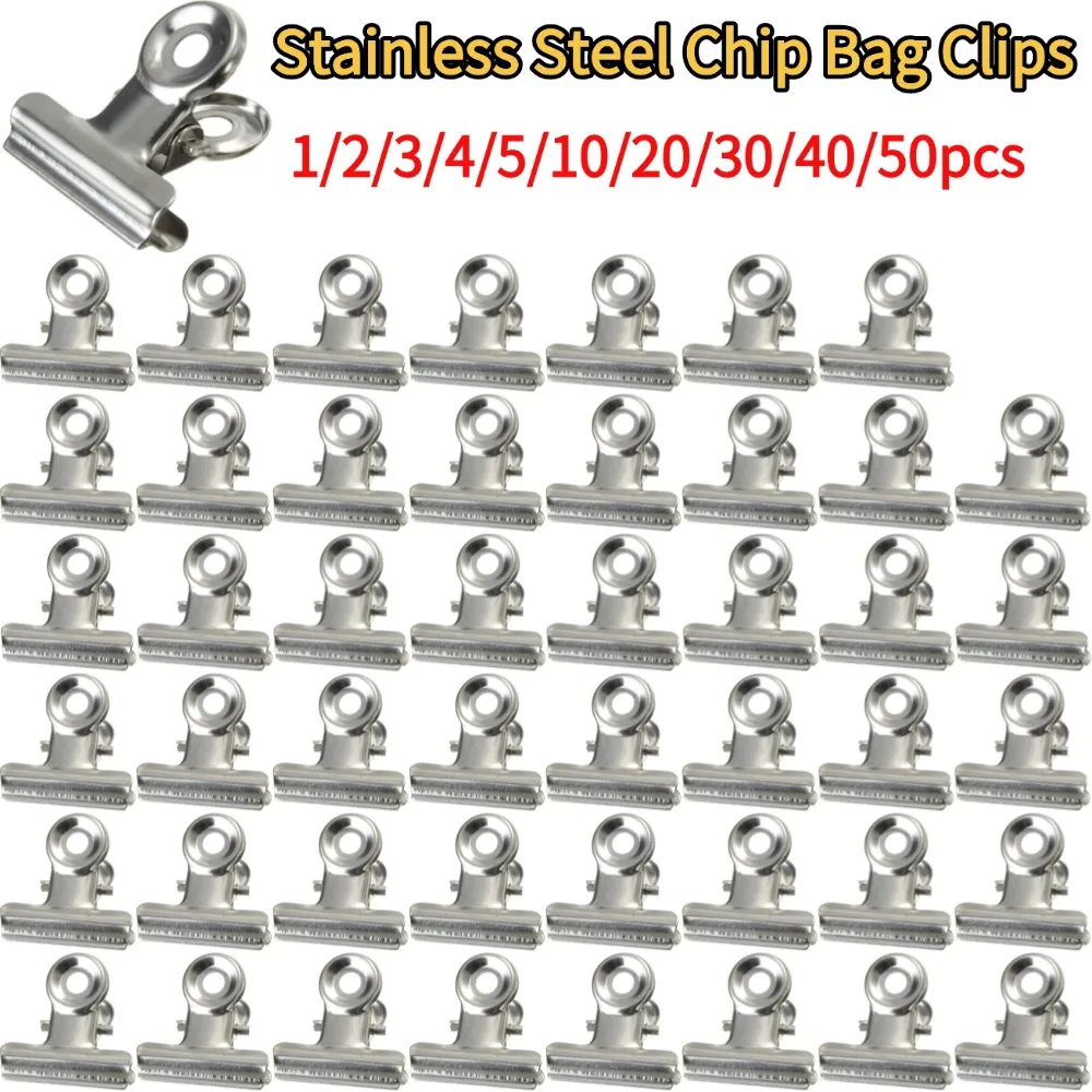 

Зажимы для пакетов с чипсами из нержавеющей стали для герметичной рукоятки, герметичный зажим для пищевых продуктов, зажим для папок, папка для фотофайлов, стационарный зажим для переплета