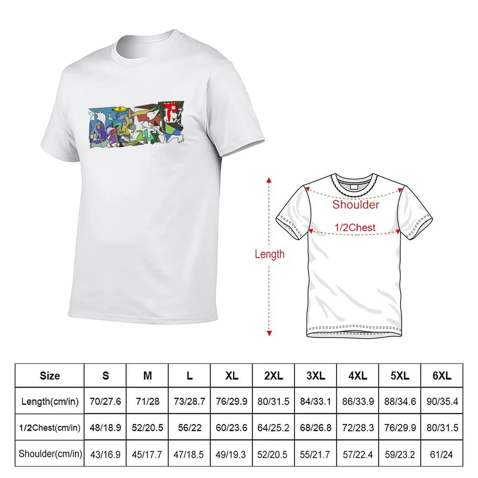 Guernica Painting Drawing T-Shirt t shirts for man pack cotton graphic t shirts for man T-Shirt