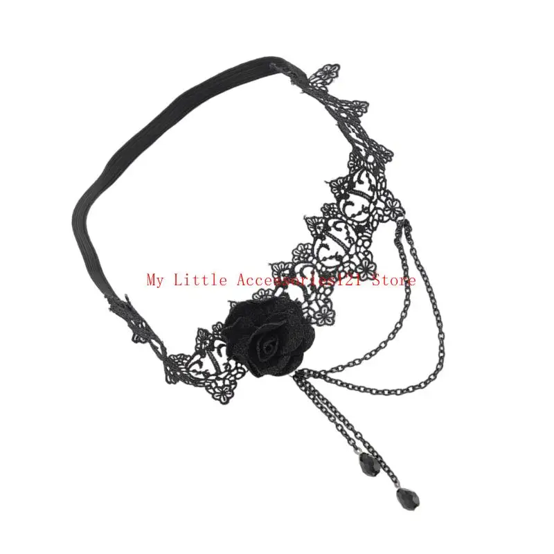مرنة ساق الرباط مزينة الورد الزهور الدانتيل حزام الحزب الإكسسوارات #4
