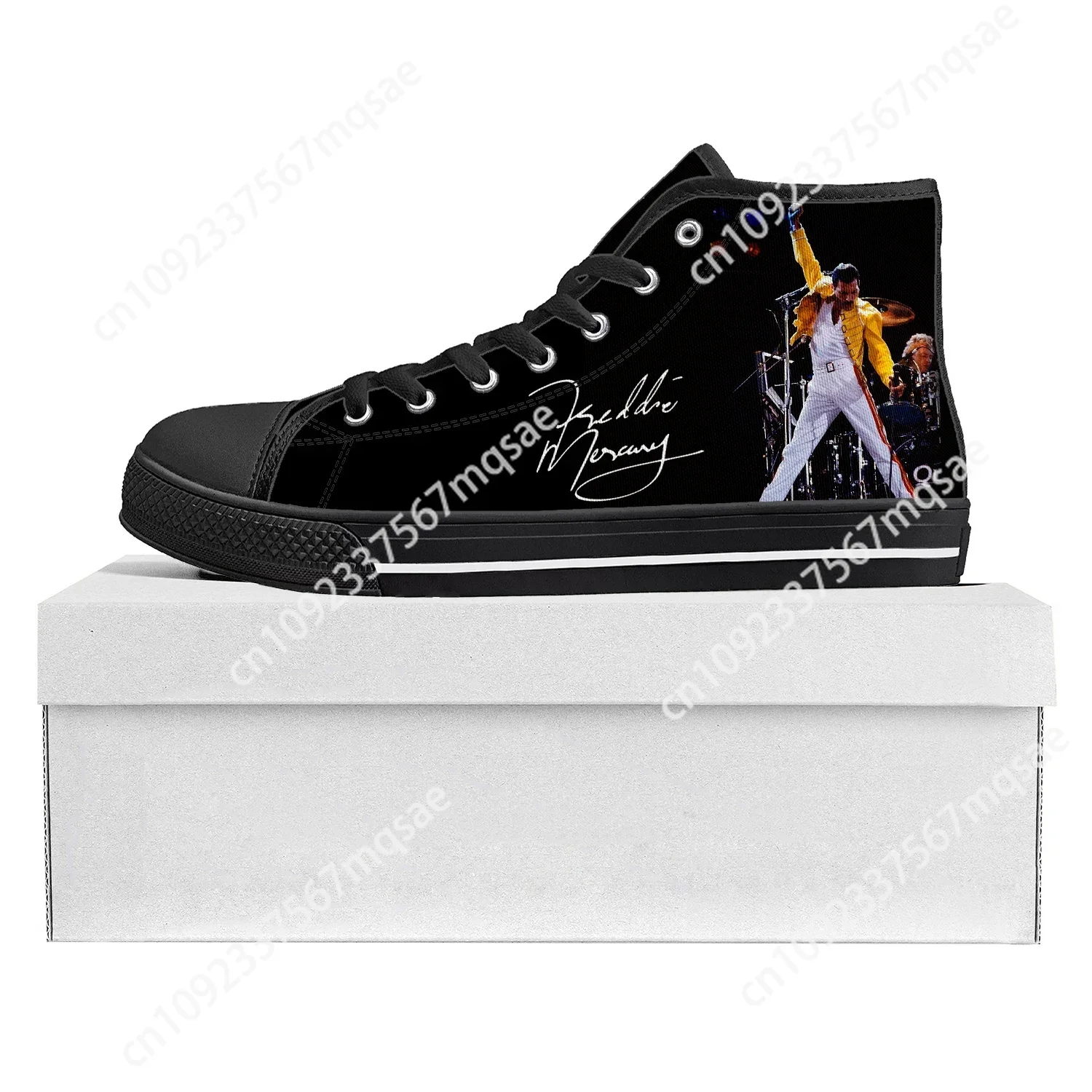 Freddie Quecksilber High Top hochwertige Turnschuhe Herren Damen Teenager Leinwand Sneaker lässig maßge schneiderte Schuhe anpassen DIY Schuh