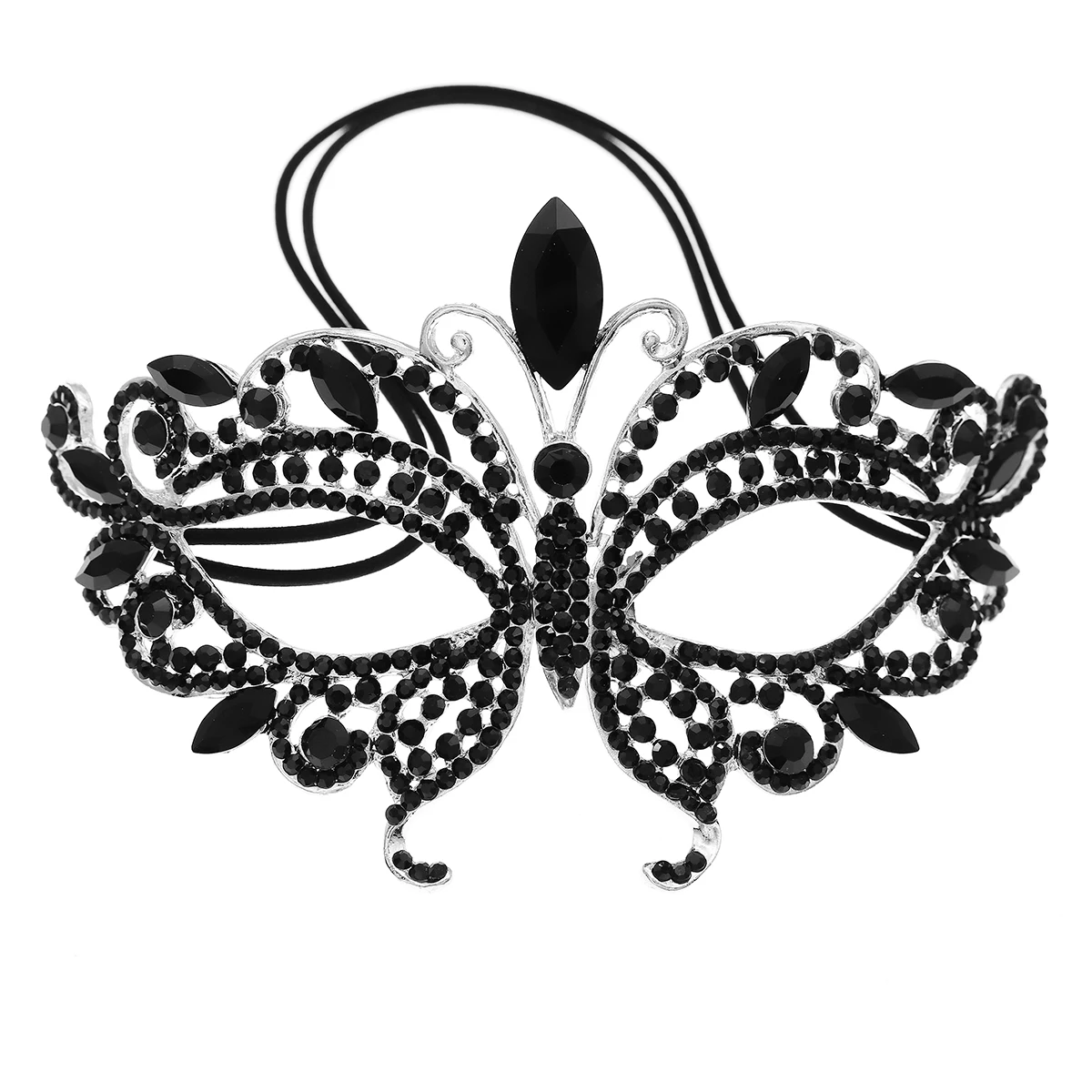 Fashion Luxury Rhinestone Eye Mask Elasticity Headbands Bridal Wedding Jewelry Costume Party Decoration Headdresses For Ladies image 3