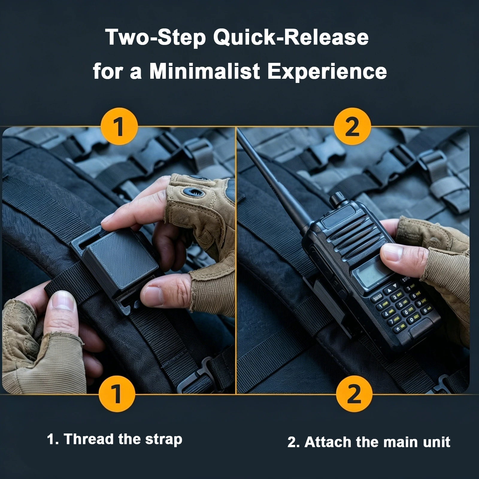 1-4Pcs Two Way Radio Mount Outdoor Walkie Talkie Clip Anti Slip Compact Radio Belt Clip Holder for Backpack PETG Hiking Camping view 5