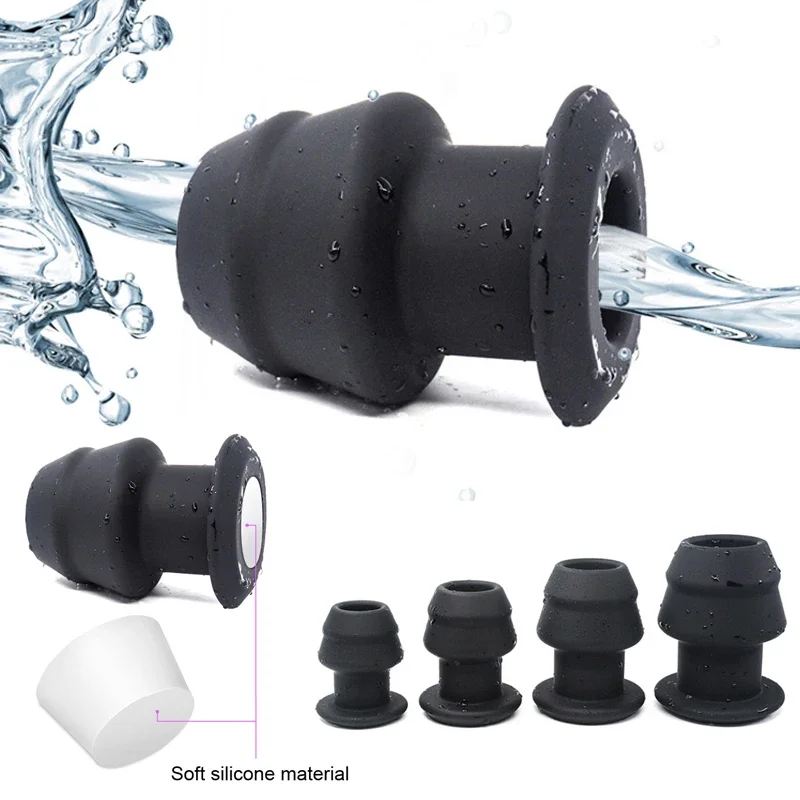 Huge Anal Plug Silicone Hollow Prostate Massage Anal Dilator Anus Speculum Large Butt Plug with Blocked Plug Sex Toys for Couple
